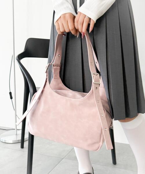 WEGO（ウィゴー）の「WEGO/ハトメベルトハンドバッグ（ハンドバッグ・レディース・ブラック/ピンク/ブラウン・FREE）」の9枚目の写真