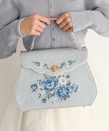 an another angelus | ローズ刺繍フラップハンドバッグ/fint フィント(ハンドバッグ)