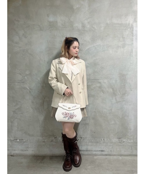 an another angelus（アンアナザーアンジェラス）の「ローズ刺繍フラップハンドバッグ/fint フィント（ハンドバッグ・レディース・アイボリー/ライトブルー・FREE）」の20枚目の写真