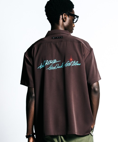 CRIMIE（クライミー）の「GLGB EMBROIDERY S/S SHIRT _ EASY CARE（シャツ/ブラウス・メンズ・ブラウン/ブラック・M/L/XL/XXL）」の2枚目の写真
