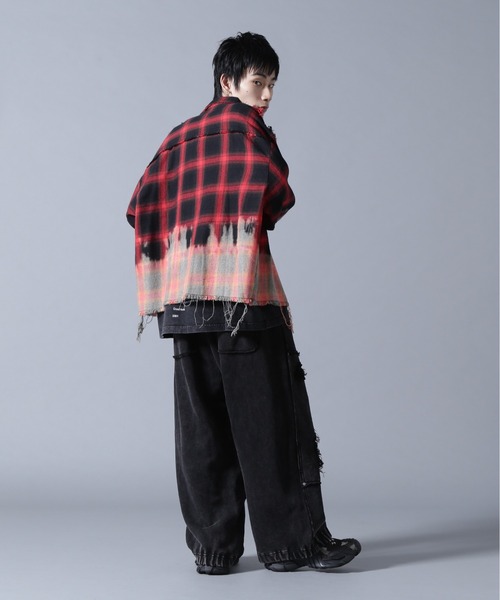 DANKE SCHON（ダンケシェーン）の「DankeSchon/ダンケシェーン/FLANNEL DAMAGE OMBRE BLEACH CHECK SHIRTS（シャツ/ブラウス・メンズ・ブルー/レッド/ホワイト・L）」の19枚目の写真