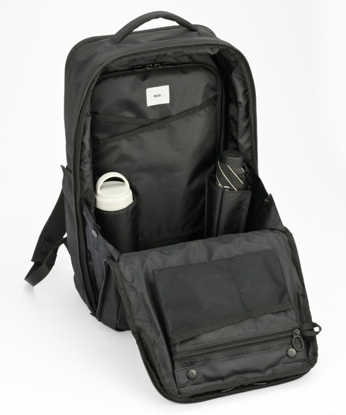 ace.(エース)の「ビジネスリュック ネフィル 26/32L B4サイズ 15.6インチPC 2気室 20092(ビジネスバッグ・レディース・アッシュ/ブラック・FREE)」の3枚目の写真