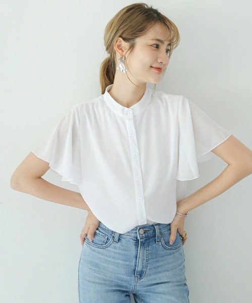 BACKYARD FAMILY(バックヤードファミリー)の「ブラウス シャツ ふんわり袖 gtops4134(シャツ/ブラウス・レディース・ラベンダー/グリーン/ブルー/ブラウン/ピンク/ブラック/ホワイト/ミント・L/XL/M)」の2枚目の写真