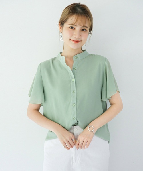 BACKYARD FAMILY(バックヤードファミリー)の「ブラウス シャツ ふんわり袖 gtops4134(シャツ/ブラウス・レディース・ラベンダー/グリーン/ブルー/ブラウン/ピンク/ブラック/ホワイト/ミント・L/XL/M)」の4枚目の写真