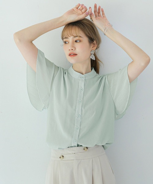 BACKYARD FAMILY(バックヤードファミリー)の「ブラウス シャツ ふんわり袖 gtops4134(シャツ/ブラウス・レディース・ラベンダー/グリーン/ブルー/ブラウン/ピンク/ブラック/ホワイト/ミント・L/XL/M)」の5枚目の写真