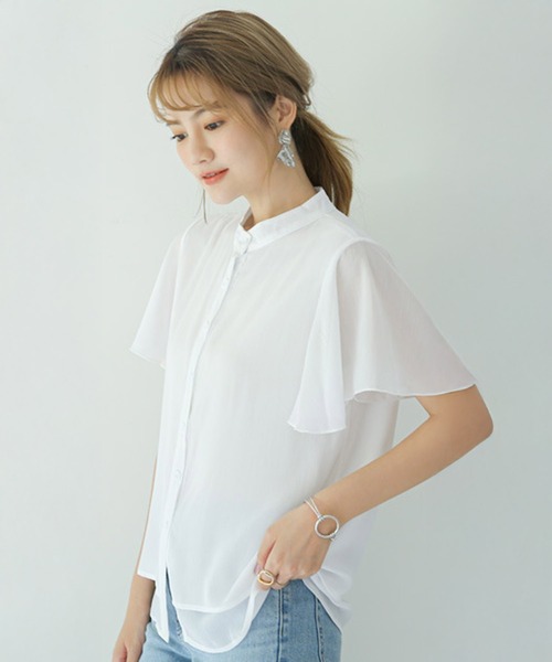 BACKYARD FAMILY(バックヤードファミリー)の「ブラウス シャツ ふんわり袖 gtops4134(シャツ/ブラウス・レディース・ラベンダー/グリーン/ブルー/ブラウン/ピンク/ブラック/ホワイト/ミント・L/XL/M)」の12枚目の写真