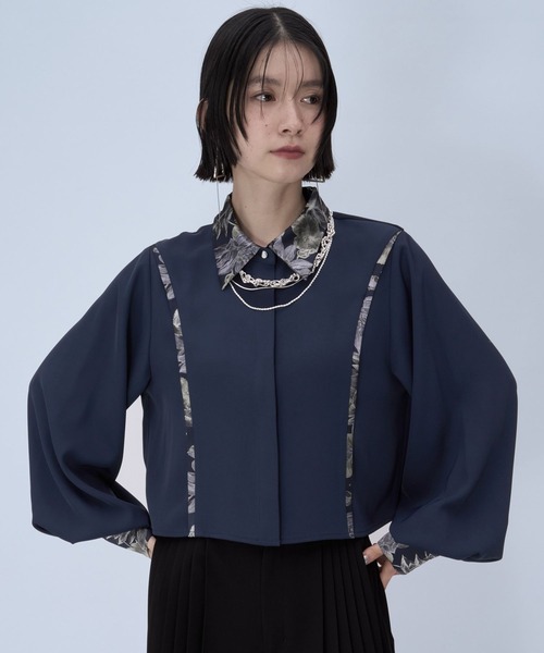 HARE（ハレ）の「ラメジャガードキリカエシャツ(HARE)（シャツ/ブラウス・レディース・グレー/ネイビー/パープル/グリーン・FREE）」の22枚目の写真