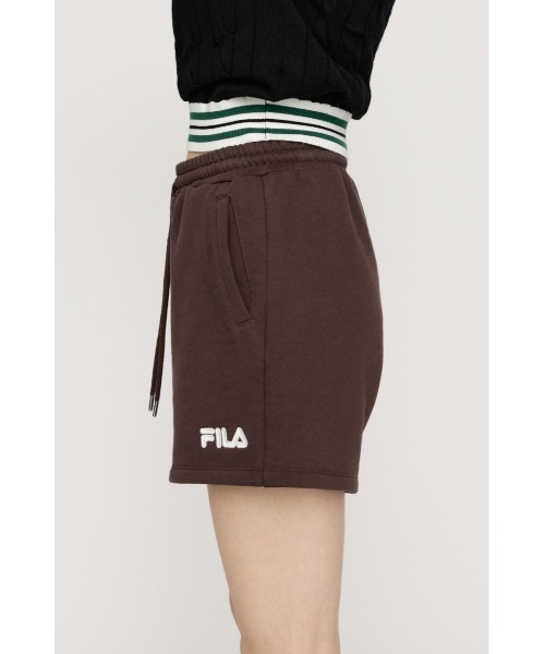 SLY（スライ）の「FILA x SLY SW S/PT フィラスライスウェットショートパンツ 春服（スウェットパンツ・レディース・ブラウン/ネイビー系・FREE）」の5枚目の写真