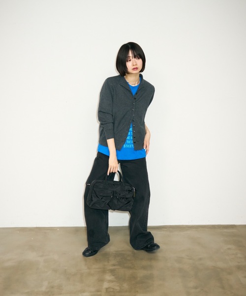 UNDERSTATEMENTs(アンダーステイトメント)の「【ユニセックス】ナイロンダブルポケットボストンバッグ(ショルダーバッグ・メンズ・ブラック・FREE)」の4枚目の写真