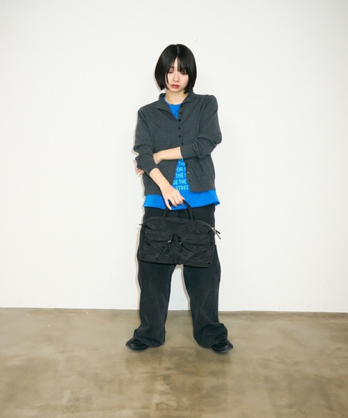 UNDERSTATEMENTs(アンダーステイトメント)の「【ユニセックス】ナイロンダブルポケットボストンバッグ(ショルダーバッグ・メンズ・ブラック・FREE)」の5枚目の写真
