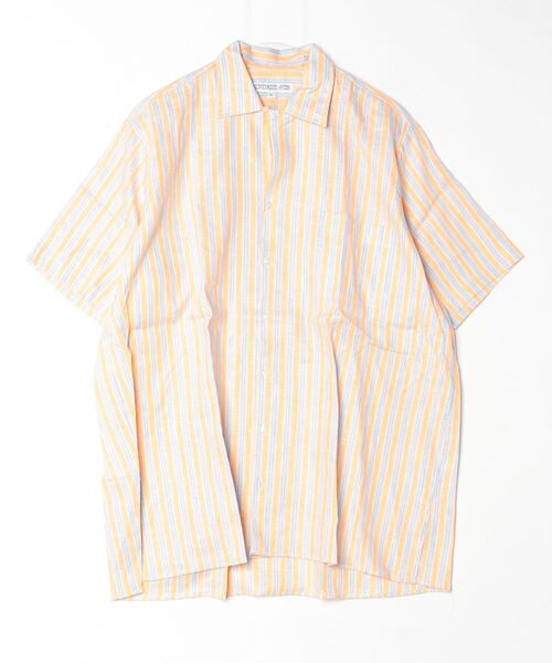 INDIVIDUALIZED SHIRTS(インディビジュアライズドシャツ)の「【SE1】【INDIVIDUALIZED SHIRTS/インディビジュアライズドシャツ】 CUSTUM CAMPCOLLARSTRIPE SS SHIRT(シャツ/ブラウス・メンズ・Yellow・L)」の1枚目の写真