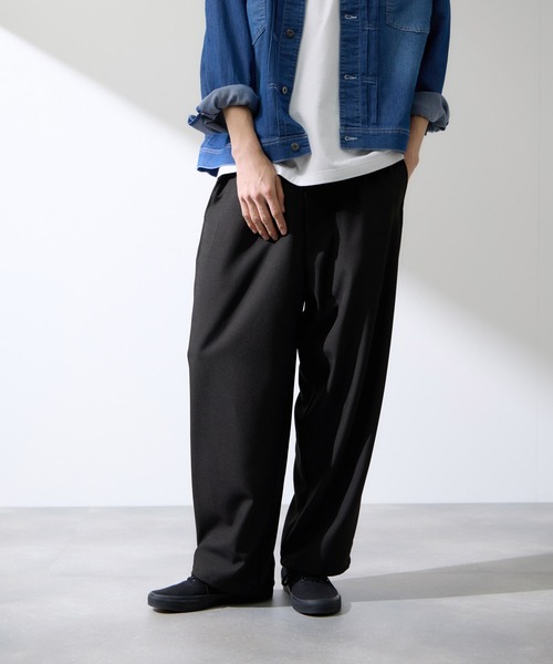 URBAN COLLECTION(アーバンコレクション)の「URBAN COLLECTION ポリトロ ワイドパンツ(その他パンツ・メンズ・チャコールグレー/ライトグレー/ブラック・XL/L/M/S)」の2枚目の写真