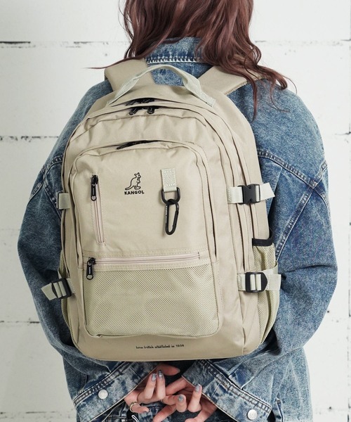 KANGOL(カンゴール)の「"06"≪KANGOL≫12ポケット/30L 多収納 バックパック(バックパック/リュック・メンズ・サンドベージュ/ブラック/アイボリー・ONE SIZE)」の3枚目の写真