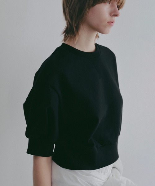 MANOF（マノフ）の「PUFF SLEEVE SWEAT TOPS（Tシャツ/カットソー・レディース・ホワイト/ラベンダー/グレー/ブラック・F）」の3枚目の写真