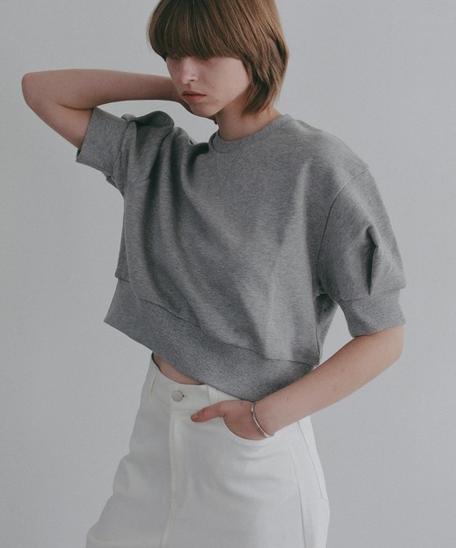 MANOF（マノフ）の「PUFF SLEEVE SWEAT TOPS（Tシャツ/カットソー・レディース・ホワイト/ラベンダー/グレー/ブラック・F）」の6枚目の写真