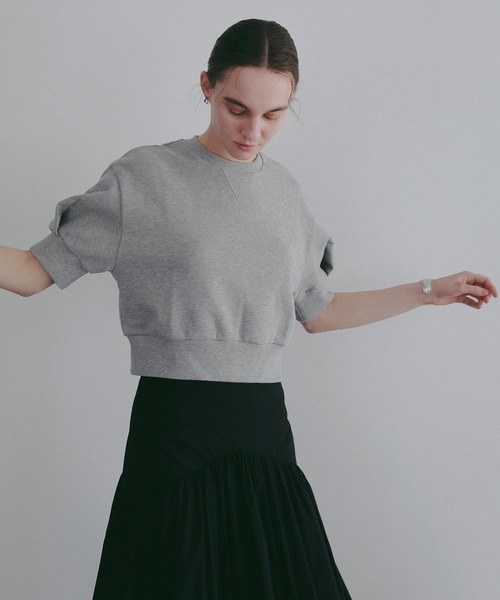 MANOF（マノフ）の「PUFF SLEEVE SWEAT TOPS（Tシャツ/カットソー・レディース・ホワイト/ラベンダー/グレー/ブラック・F）」の14枚目の写真