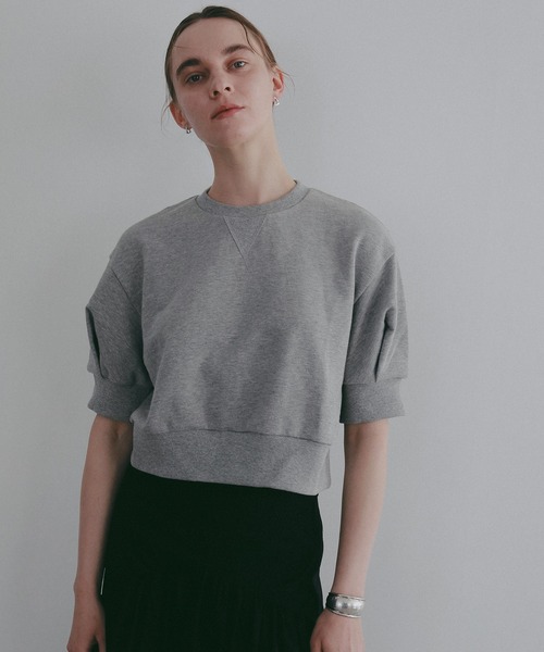 MANOF（マノフ）の「PUFF SLEEVE SWEAT TOPS（Tシャツ/カットソー・レディース・ホワイト/ラベンダー/グレー/ブラック・F）」の13枚目の写真