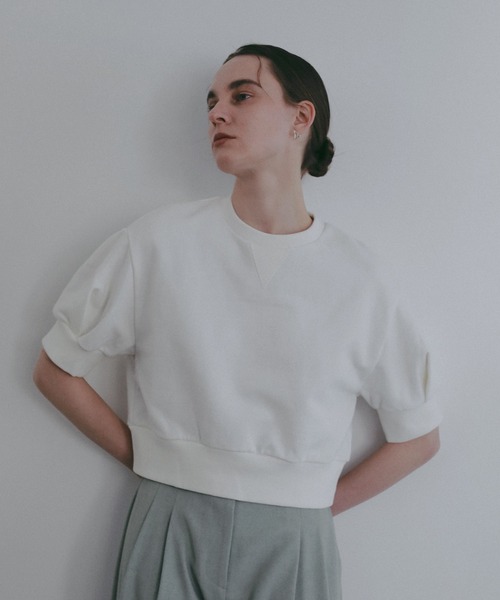 MANOF（マノフ）の「PUFF SLEEVE SWEAT TOPS（Tシャツ/カットソー・レディース・ホワイト/ラベンダー/グレー/ブラック・F）」の19枚目の写真