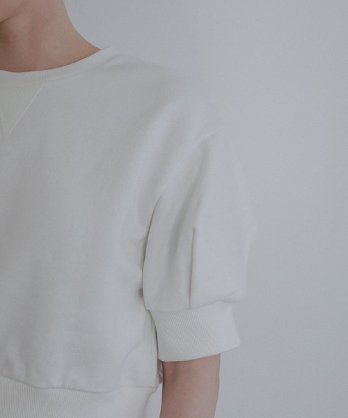 MANOF（マノフ）の「PUFF SLEEVE SWEAT TOPS（Tシャツ/カットソー・レディース・ホワイト/ラベンダー/グレー/ブラック・F）」の22枚目の写真