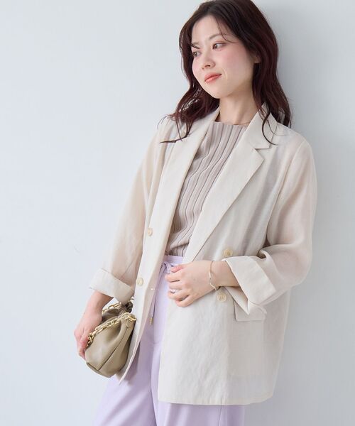 le.coeur blanc（ルクールブラン）の「リネンライクテーラードジャケット（テーラードジャケット・レディース・アイボリー・38/36）」の5枚目の写真