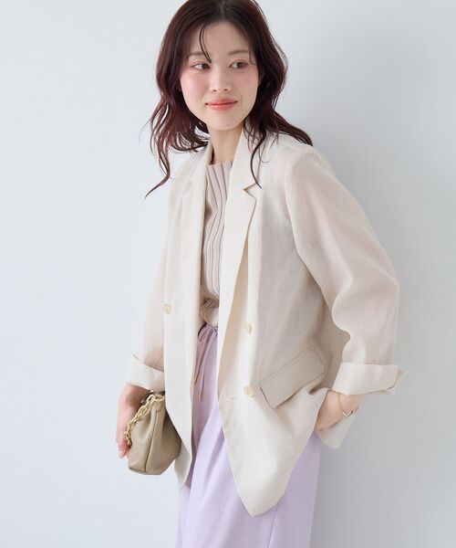 le.coeur blanc（ルクールブラン）の「リネンライクテーラードジャケット（テーラードジャケット・レディース・アイボリー・38/36）」の8枚目の写真