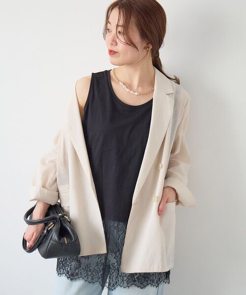 le.coeur blanc（ルクールブラン）の「リネンライクテーラードジャケット（テーラードジャケット・レディース・アイボリー・38/36）」の17枚目の写真