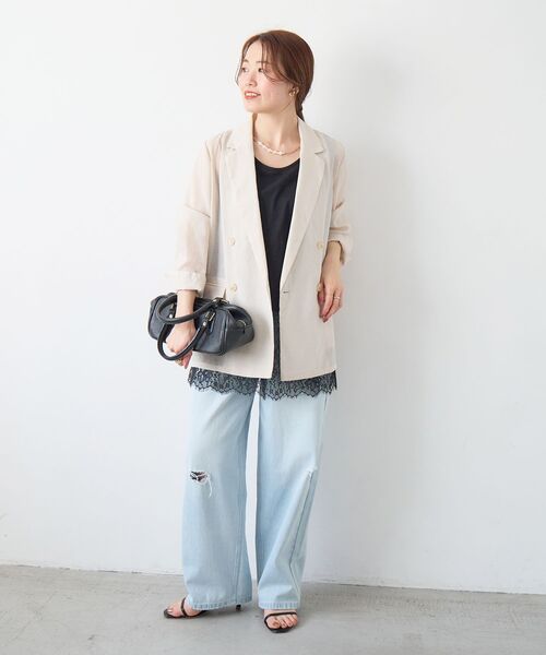 le.coeur blanc（ルクールブラン）の「リネンライクテーラードジャケット（テーラードジャケット・レディース・アイボリー・38/36）」の19枚目の写真