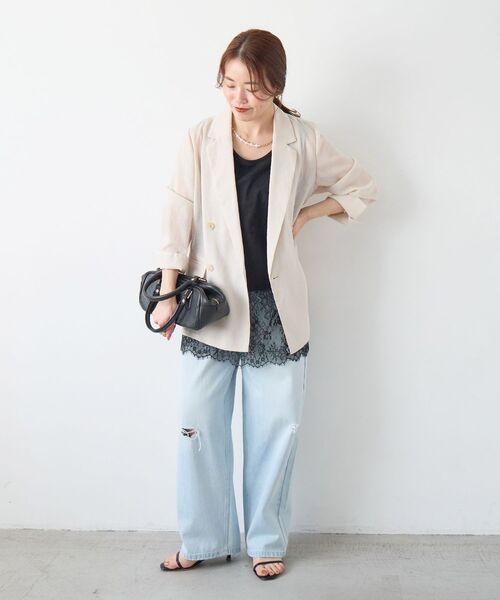 le.coeur blanc（ルクールブラン）の「リネンライクテーラードジャケット（テーラードジャケット・レディース・アイボリー・38/36）」の20枚目の写真