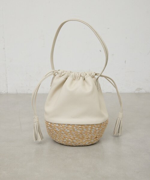 GALLARDAGALANTE（ガリャルダガランテ）の「【Jhuri Shate】ドローストリングバッグ（ショルダーバッグ・レディース・ブラック/ホワイト・FREE）」の4枚目の写真