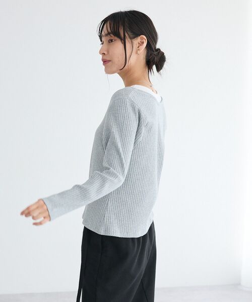 CRAFT STANDARD BOUTIQUE（クラフトスタンダードブティック）の「2点セット / スクープネックカーディガン+タンクトップ（Tシャツ/カットソー・レディース・杢グレー/アイボリー・FREE）」の13枚目の写真