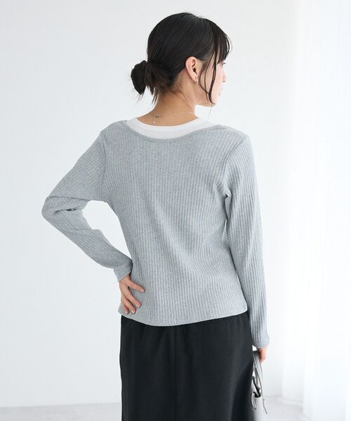 CRAFT STANDARD BOUTIQUE（クラフトスタンダードブティック）の「2点セット / スクープネックカーディガン+タンクトップ（Tシャツ/カットソー・レディース・杢グレー/アイボリー・FREE）」の14枚目の写真