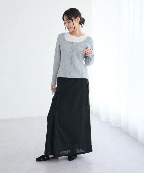CRAFT STANDARD BOUTIQUE（クラフトスタンダードブティック）の「2点セット / スクープネックカーディガン+タンクトップ（Tシャツ/カットソー・レディース・杢グレー/アイボリー・FREE）」の15枚目の写真