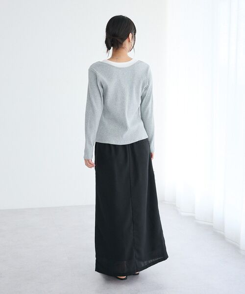 CRAFT STANDARD BOUTIQUE（クラフトスタンダードブティック）の「2点セット / スクープネックカーディガン+タンクトップ（Tシャツ/カットソー・レディース・杢グレー/アイボリー・FREE）」の18枚目の写真