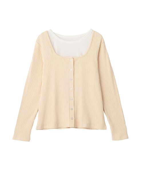 CRAFT STANDARD BOUTIQUE（クラフトスタンダードブティック）の「2点セット / スクープネックカーディガン+タンクトップ（Tシャツ/カットソー・レディース・杢グレー/アイボリー・FREE）」の21枚目の写真
