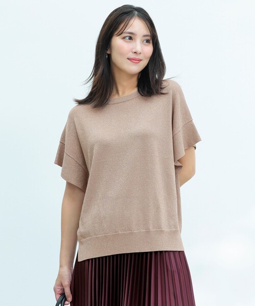 ANY SIS(エニィスィス)の「【and GIRL掲載/アイスタッチ】フレンチスリーブ ニット(ニット/セーター・レディース・スカイブルー系/ネイビー系/ブラック系2/ホワイト系/レッド系/ホワイト系2/ブルー系/ワイン系/ベージュ系2/黄土色系/ライトグレー系/グレー系2・MEDIUM)」の6枚目の写真