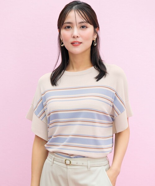 ANY SIS(エニィスィス)の「【and GIRL掲載/アイスタッチ】フレンチスリーブ ニット(ニット/セーター・レディース・スカイブルー系/ネイビー系/ブラック系2/ホワイト系/レッド系/ホワイト系2/ブルー系/ワイン系/ベージュ系2/黄土色系/ライトグレー系/グレー系2・MEDIUM)」の7枚目の写真