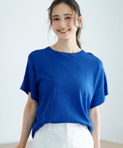 ANY SIS(エニィスィス)の「【and GIRL掲載/アイスタッチ】フレンチスリーブ ニット(ニット/セーター・レディース・スカイブルー系/ネイビー系/ブラック系2/ホワイト系/レッド系/ホワイト系2/ブルー系/ワイン系/ベージュ系2/黄土色系/ライトグレー系/グレー系2・MEDIUM)」の10枚目の写真