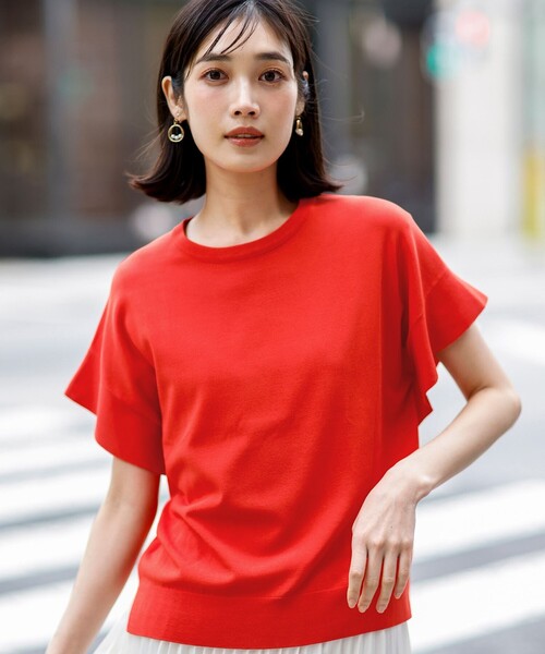 ANY SIS(エニィスィス)の「【and GIRL掲載/アイスタッチ】フレンチスリーブ ニット(ニット/セーター・レディース・スカイブルー系/ネイビー系/ブラック系2/ホワイト系/レッド系/ホワイト系2・MEDIUM)」の16枚目の写真