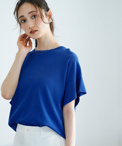 ANY SIS(エニィスィス)の「【and GIRL掲載/アイスタッチ】フレンチスリーブ ニット(ニット/セーター・レディース・スカイブルー系/ネイビー系/ブラック系2/ホワイト系/レッド系/ホワイト系2/ブルー系/ワイン系/ベージュ系2/黄土色系/ライトグレー系/グレー系2・MEDIUM)」の21枚目の写真