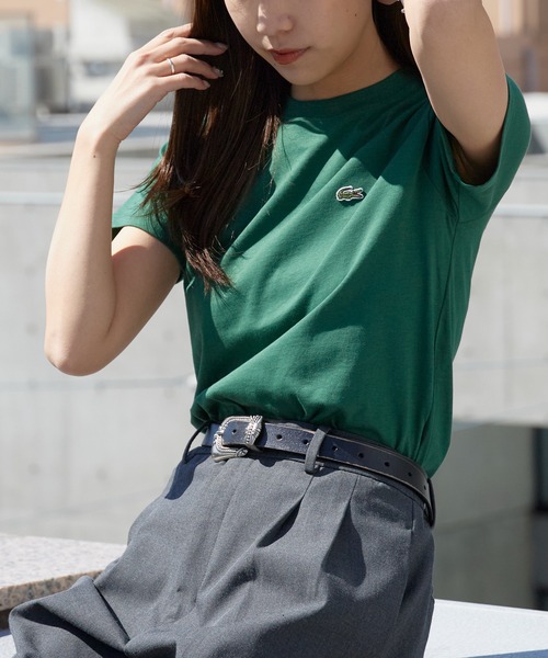 LACOSTE（ラコステ）の「LACOSTE/ラコステ WOMEN ロゴ Tシャツ ワンポイント シンプル ボーイズ レディース 2026年春夏（Tシャツ/カットソー・レディース・ホワイト/ライトブルー/ブラック/ネイビー/グリーン・S/M/L/XL）」の3枚目の写真