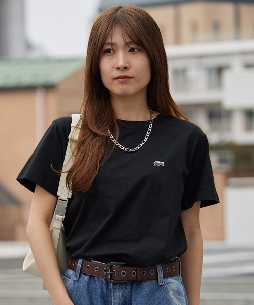 LACOSTE（ラコステ）の「LACOSTE/ラコステ WOMEN ロゴ Tシャツ ワンポイント シンプル ボーイズ レディース 2026年春夏（Tシャツ/カットソー・レディース・ホワイト/ライトブルー/ブラック/ネイビー/グリーン・S/M/L/XL）」の2枚目の写真