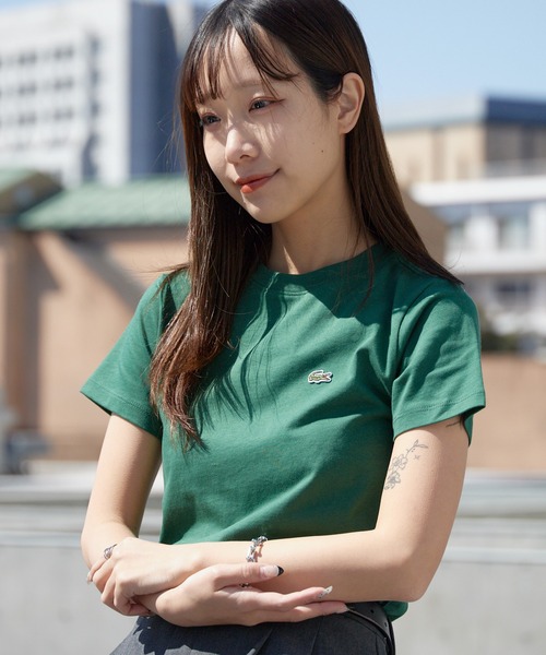 LACOSTE（ラコステ）の「LACOSTE/ラコステ WOMEN ロゴ Tシャツ ワンポイント シンプル ボーイズ レディース 2026年春夏（Tシャツ/カットソー・レディース・ホワイト/ライトブルー/ブラック/ネイビー/グリーン・S/M/L/XL）」の13枚目の写真