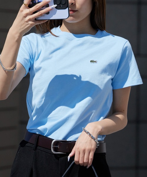 LACOSTE（ラコステ）の「LACOSTE/ラコステ WOMEN ロゴ Tシャツ ワンポイント シンプル ボーイズ レディース 2026年春夏（Tシャツ/カットソー・レディース・ホワイト/ライトブルー/ブラック/ネイビー/グリーン・S/M/L/XL）」の22枚目の写真