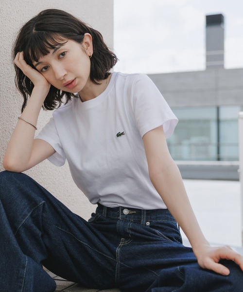 LACOSTE(ラコステ)の「LACOSTE/ラコステ WOMEN ロゴ Tシャツ ワンポイント シンプル ボーイズ レディース 2026年 夏 夏服(Tシャツ/カットソー・レディース・ホワイト/ライトブルー/ブラック/ネイビー/グリーン・S/M/L/XL)」の13枚目の写真