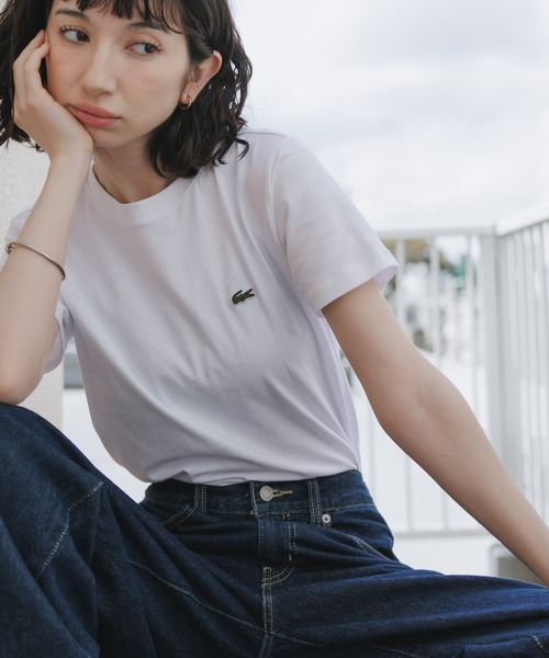 LACOSTE(ラコステ)の「LACOSTE/ラコステ WOMEN ロゴ Tシャツ ワンポイント シンプル ボーイズ レディース 2026年 夏 夏服(Tシャツ/カットソー・レディース・ホワイト/ライトブルー/ブラック/ネイビー/グリーン・S/M/L/XL)」の12枚目の写真