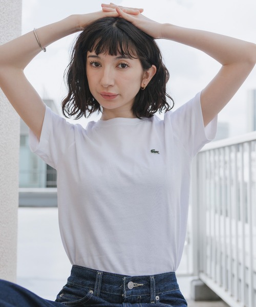 LACOSTE(ラコステ)の「LACOSTE/ラコステ WOMEN ロゴ Tシャツ ワンポイント シンプル ボーイズ レディース 2026年 夏 夏服(Tシャツ/カットソー・レディース・ホワイト/ライトブルー/ブラック/ネイビー/グリーン・S/M/L/XL)」の11枚目の写真