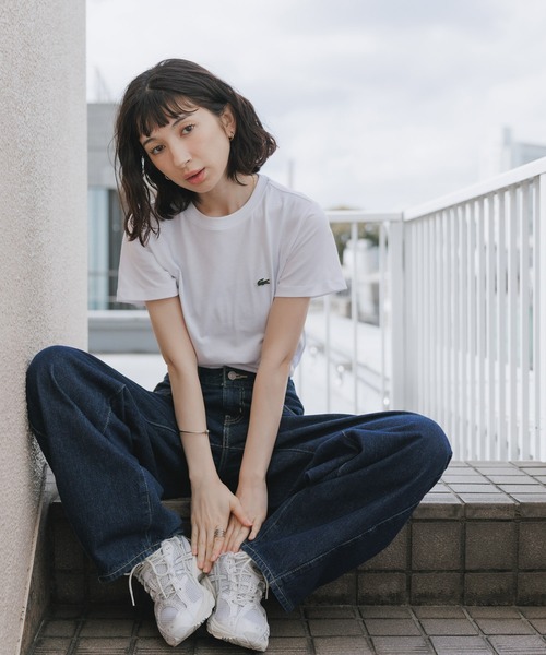 LACOSTE(ラコステ)の「LACOSTE/ラコステ WOMEN ロゴ Tシャツ ワンポイント シンプル ボーイズ レディース 2026年 夏 夏服(Tシャツ/カットソー・レディース・ホワイト/ライトブルー/ブラック/ネイビー/グリーン・S/M/L/XL)」の14枚目の写真