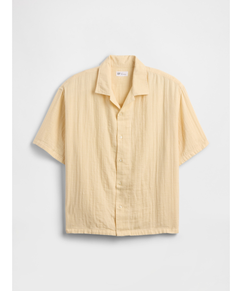 GAP(ギャップ)の「ボックスシルエット ガーゼ バケーションシャツ(シャツ/ブラウス・メンズ・ブラック/アイボリー・XL/L/M/S/XS)」の9枚目の写真