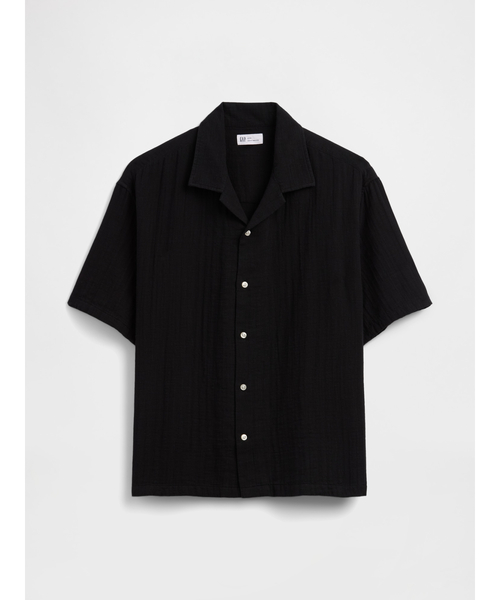 GAP(ギャップ)の「ボックスシルエット ガーゼ バケーションシャツ(シャツ/ブラウス・メンズ・ブラック/アイボリー・XL/L/M/S/XS)」の10枚目の写真