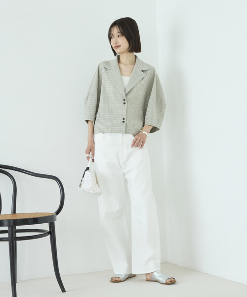 Firsthand(ファーストハンド)の「Firsthand/ファーストハンド カラミチェック バルーンスリーブ シャツ / セットアップ対応(シャツ/ブラウス・レディース・ブラック/ブルーグリーン・FREE)」の9枚目の写真